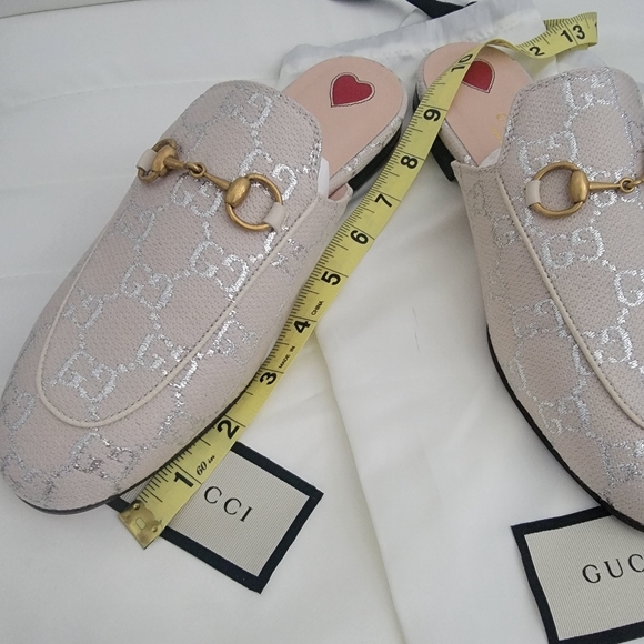 Gardenia Women's Gg Lamé Princetown Slippers - Picture 6 of 9